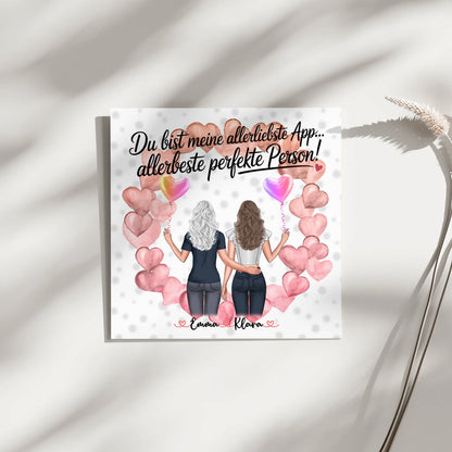 Personalisierte Leinwand Freundinnen - Allerbeste Freundin 2 Clipart Frauen, Namen 4