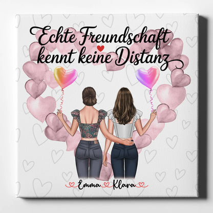 Leinwand mit Foto beste Freundin personalisiert mit 2 Clipart Frauen, Namen & eigener Text 1