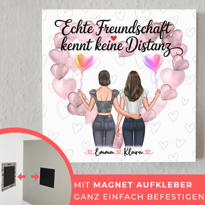 personalisierbares Fotoboard beste Freundin mit 2 Clipart Frauen, Namen & Wunschtext