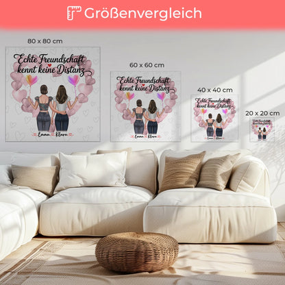 Leinwand mit Foto beste Freundin personalisiert mit 2 Clipart Frauen, Namen & eigener Text 6