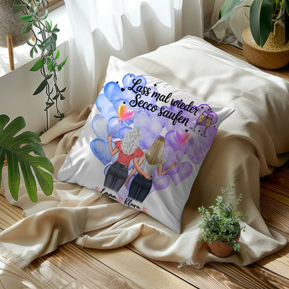 Namen Kissen Beste Freundin mit 2 Clipart Frauen und eigenem Spruch