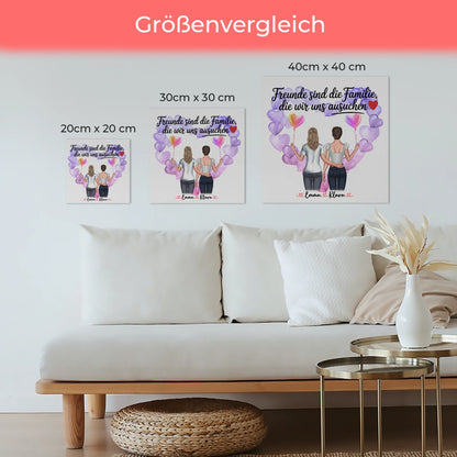 Freundinnen Bild Personalisiert Fotoboard 2 Clipart-Frauen, Namen & Wunschtext