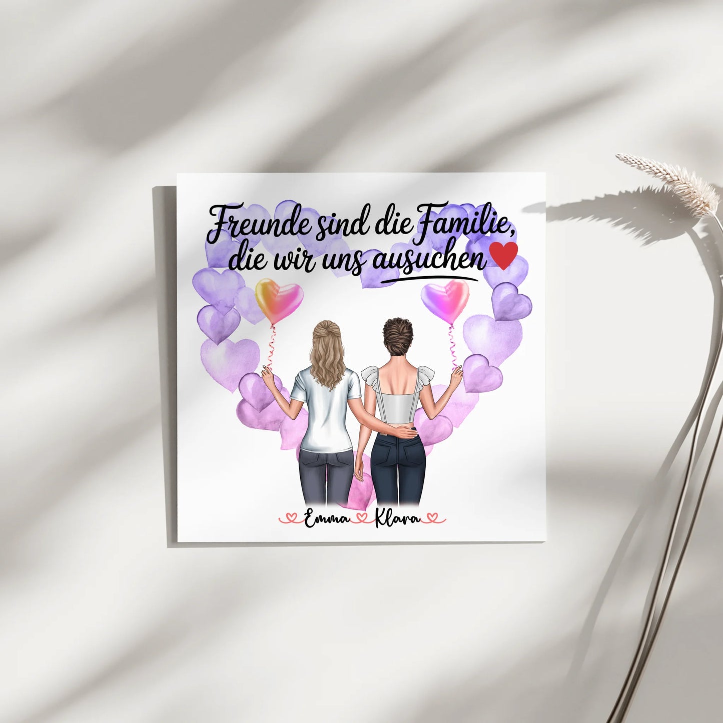 Leinwand Für Beste Freundin mit 2 Clipart Frauen, Namen, Hintergrund & Wunschtext 4