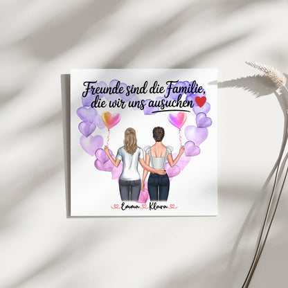 Leinwand Für Beste Freundin mit 2 Clipart Frauen, Namen, Hintergrund & Wunschtext 4