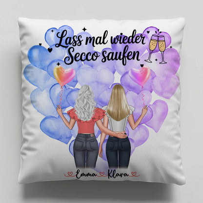 Namen Kissen Beste Freundin mit 2 Clipart Frauen und eigenem Spruch