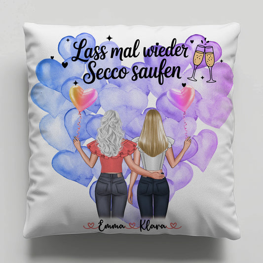 Namen Kissen Beste Freundin mit 2 Clipart Frauen und eigenem Spruch