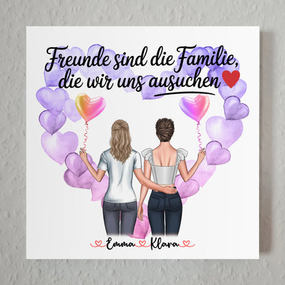 Freundinnen Bild Personalisiert Fotoboard 2 Clipart-Frauen, Namen & Wunschtext