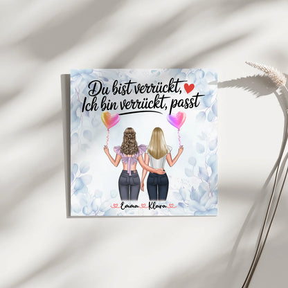 Beste Freundinnen Fotoboard mit 2 Clipart Frauen, Namen und Wunschtext