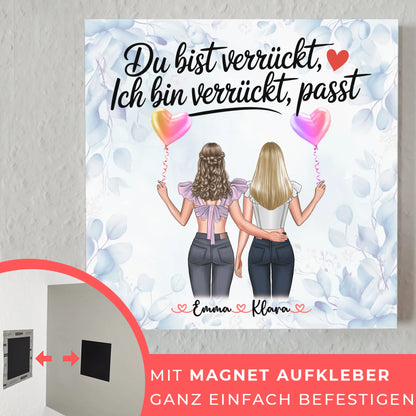 Beste Freundinnen Fotoboard mit 2 Clipart Frauen, Namen und Wunschtext