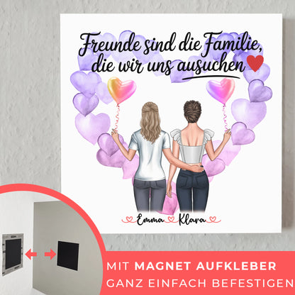 Freundinnen Bild Personalisiert Fotoboard 2 Clipart-Frauen, Namen & Wunschtext