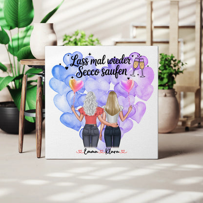 Freundinnen Bild Personalisiert Leinwand 2 Frauen Namen & Wunschtext 3