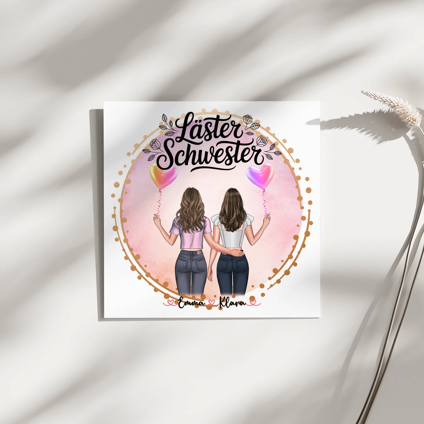 Fotoboard beste Freundinnen mit 2 Clipart Frauen & Namen