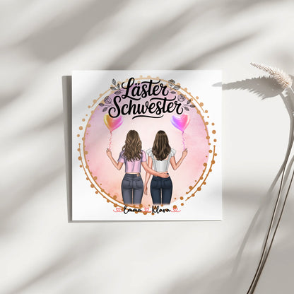 Fotoboard beste Freundinnen mit 2 Clipart Frauen & Namen