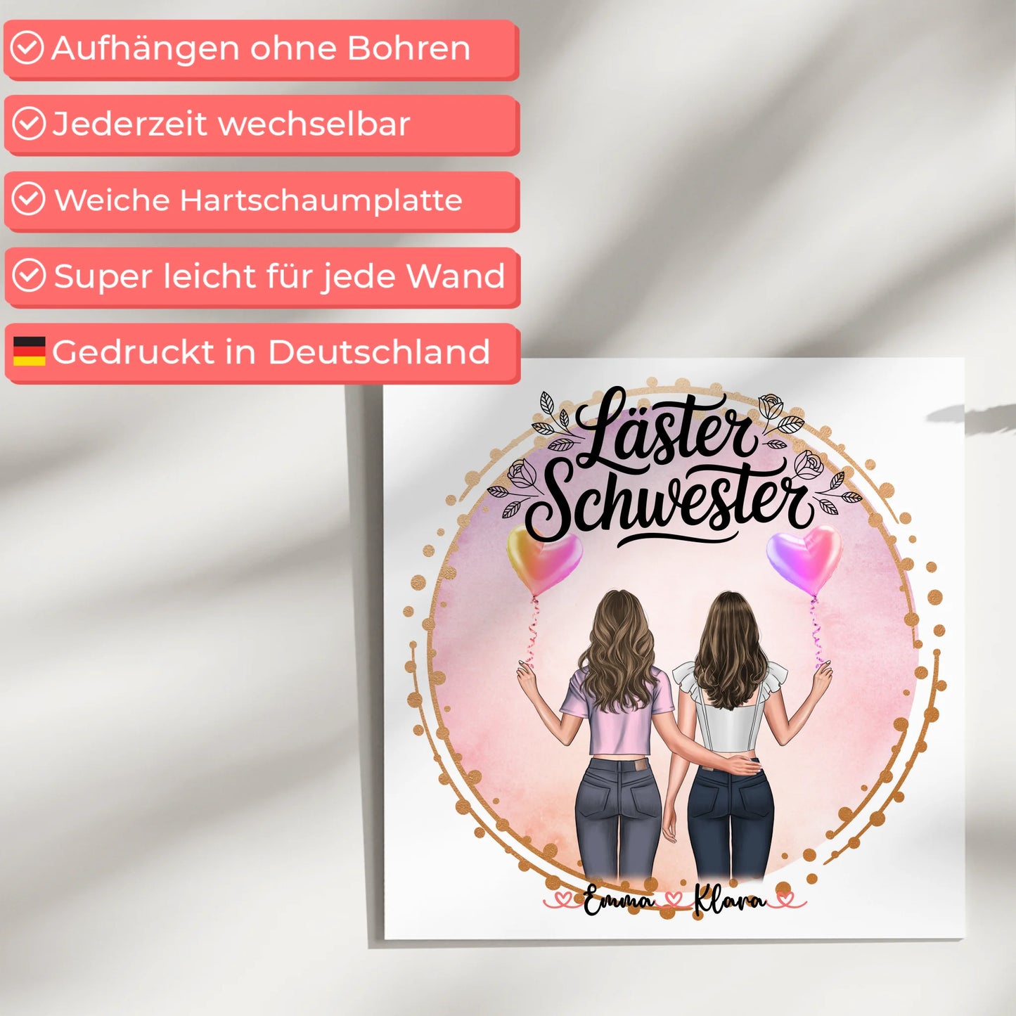 Fotoboard beste Freundinnen mit 2 Clipart Frauen & Namen