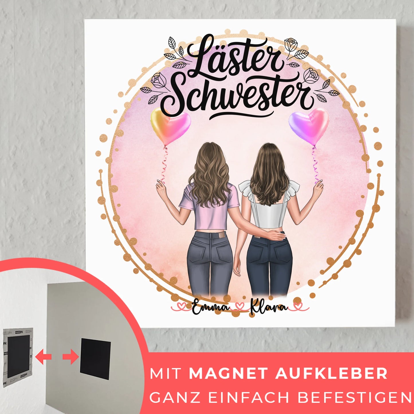 Fotoboard beste Freundinnen mit 2 Clipart Frauen & Namen