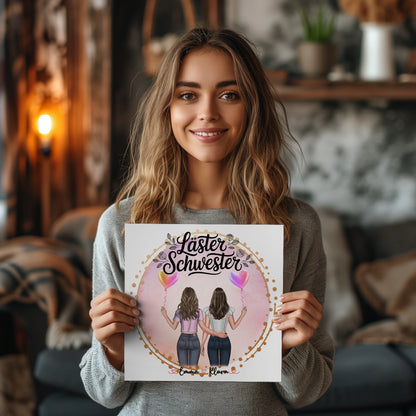 Fotoboard beste Freundinnen mit 2 Clipart Frauen & Namen