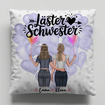 Beste Freundinnen Kissen personalisiert mit 2 Clipart Frauen, Namen und Wunschtext