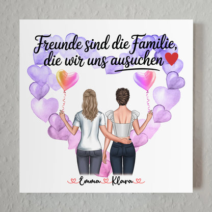 Freundinnen Bild Personalisiert Fotoboard 2 Clipart-Frauen, Namen & Wunschtext