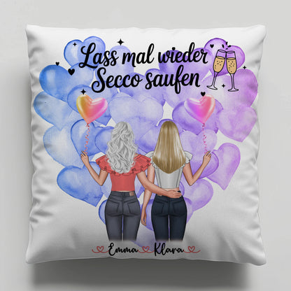 Namen Kissen Beste Freundin mit 2 Clipart Frauen und eigenem Spruch