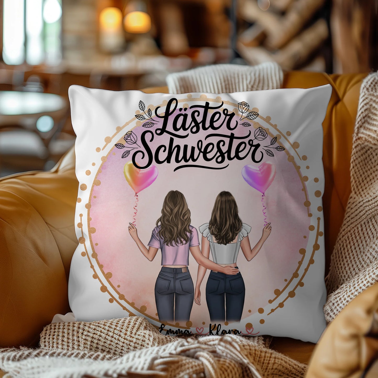 Kissen mit Foto beste Freundin mit Namen & Spruch