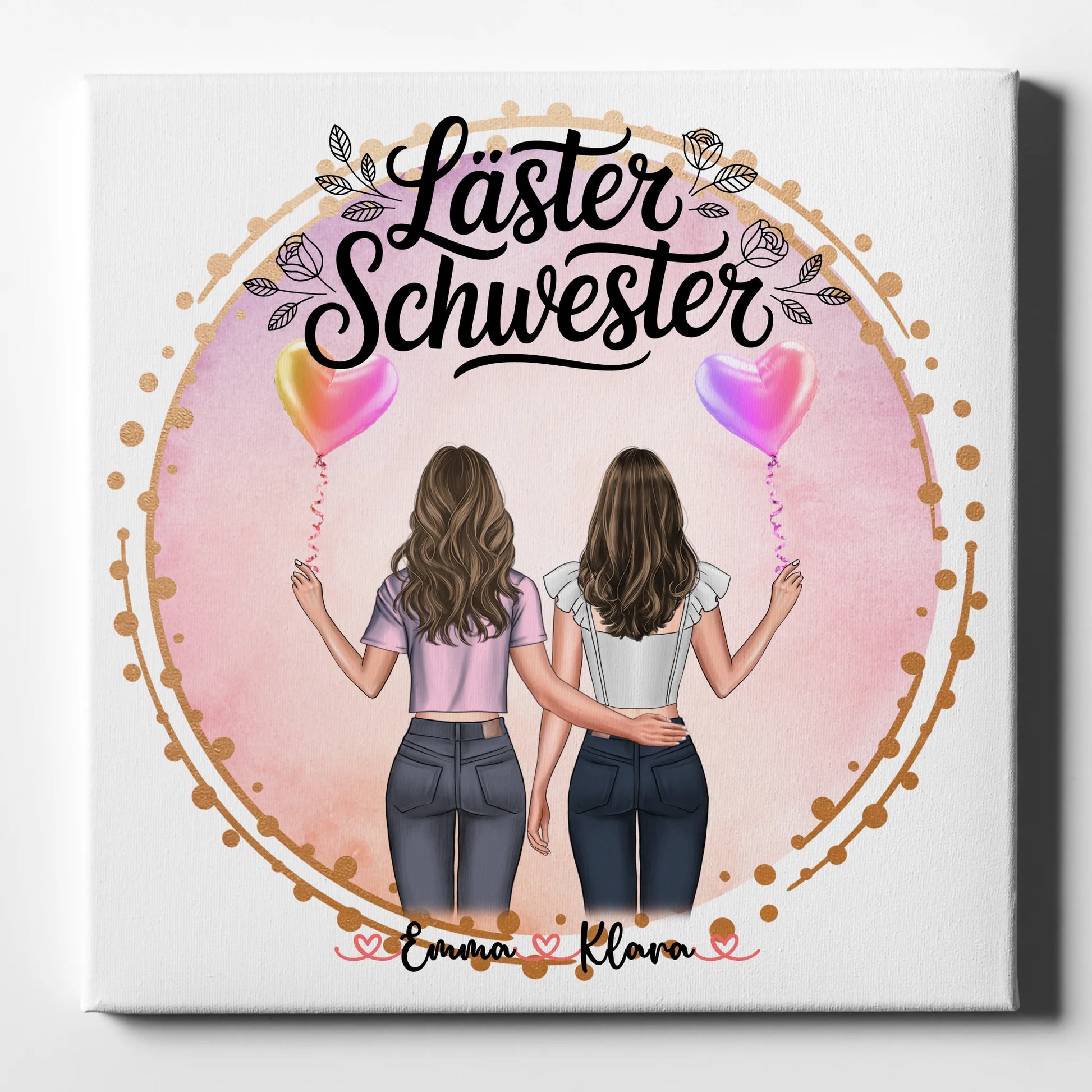 Personalisiertes Bild Beste Freundin Leinwand mit Namen 1