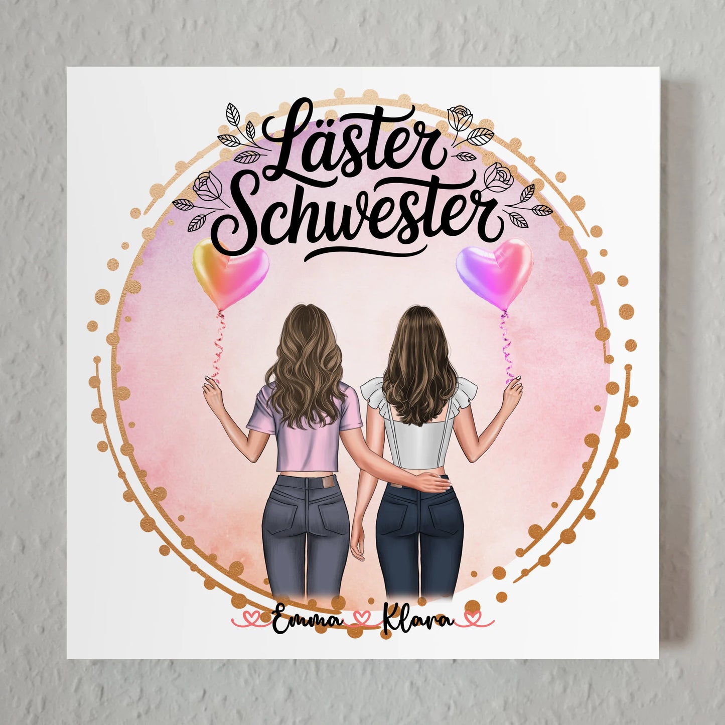 Fotoboard beste Freundinnen mit 2 Clipart Frauen & Namen