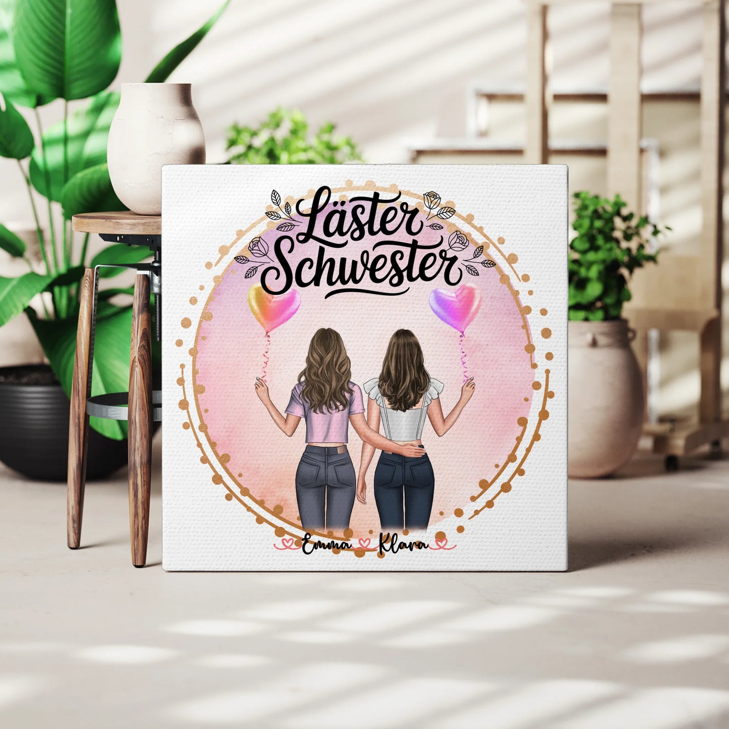 Personalisiertes Bild Beste Freundin Leinwand mit Namen 3