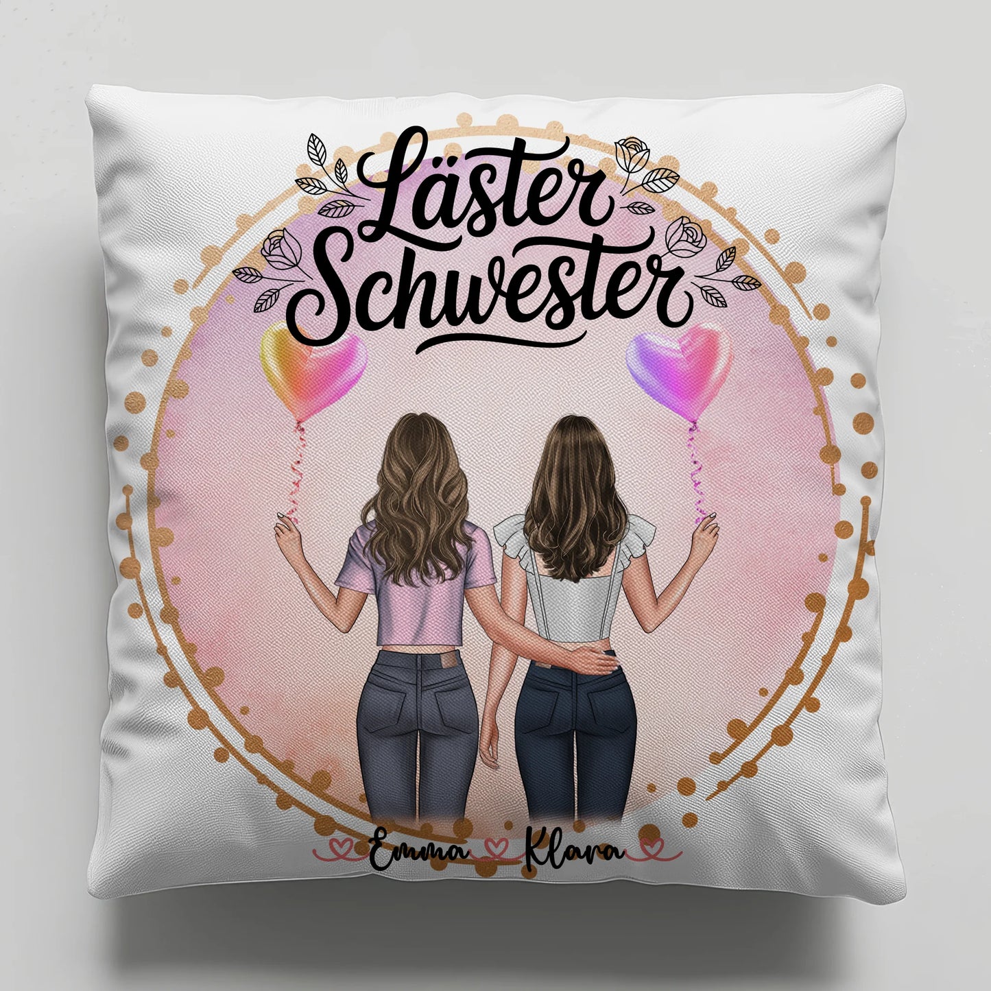Kissen mit Foto beste Freundin mit Namen & Spruch