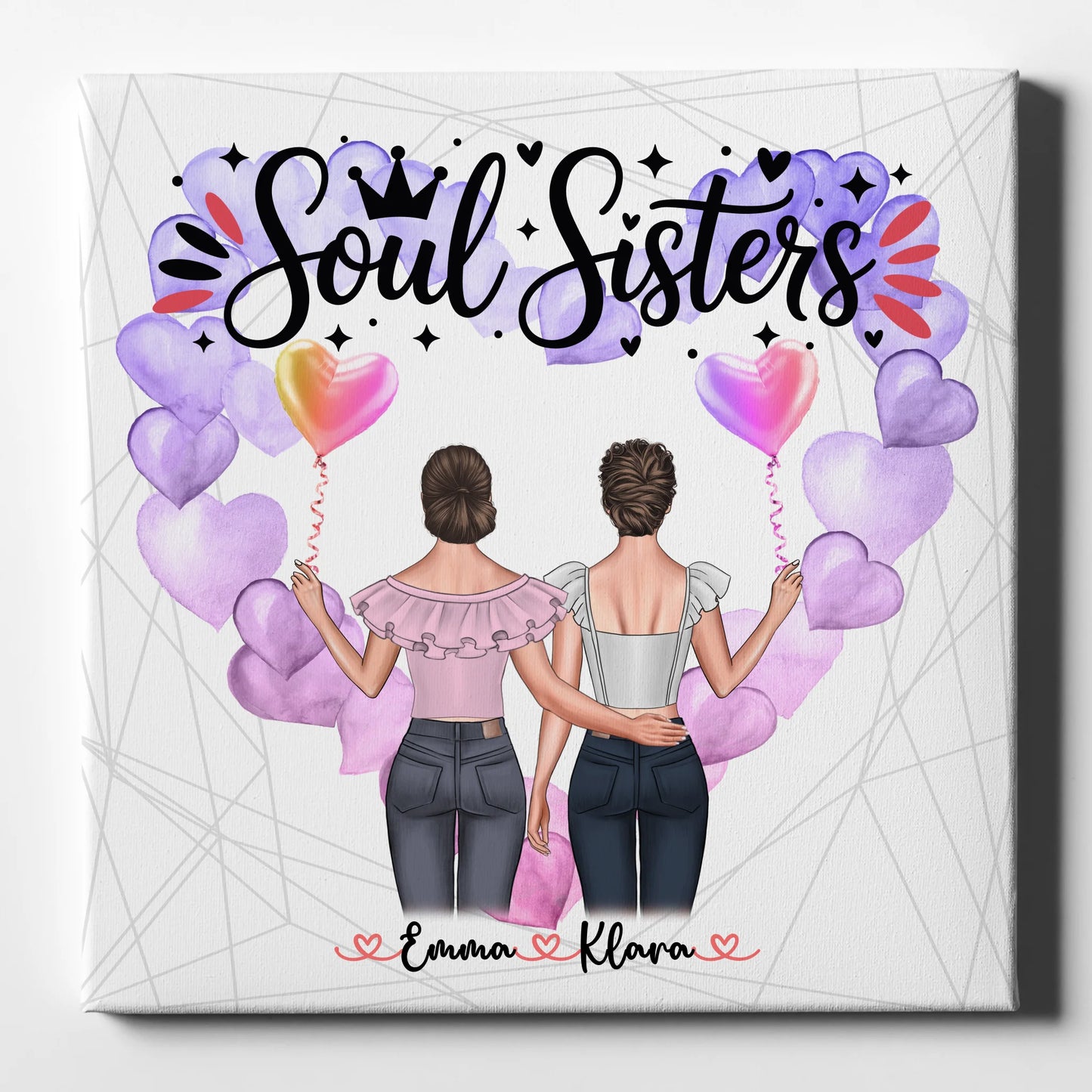 Leinwand beste Freundin personalisiert 2 Clipart Frauen, Namen, Hintergrundbild & Spruch 1