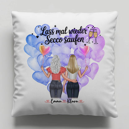 Namen Kissen Beste Freundin mit 2 Clipart Frauen und eigenem Spruch