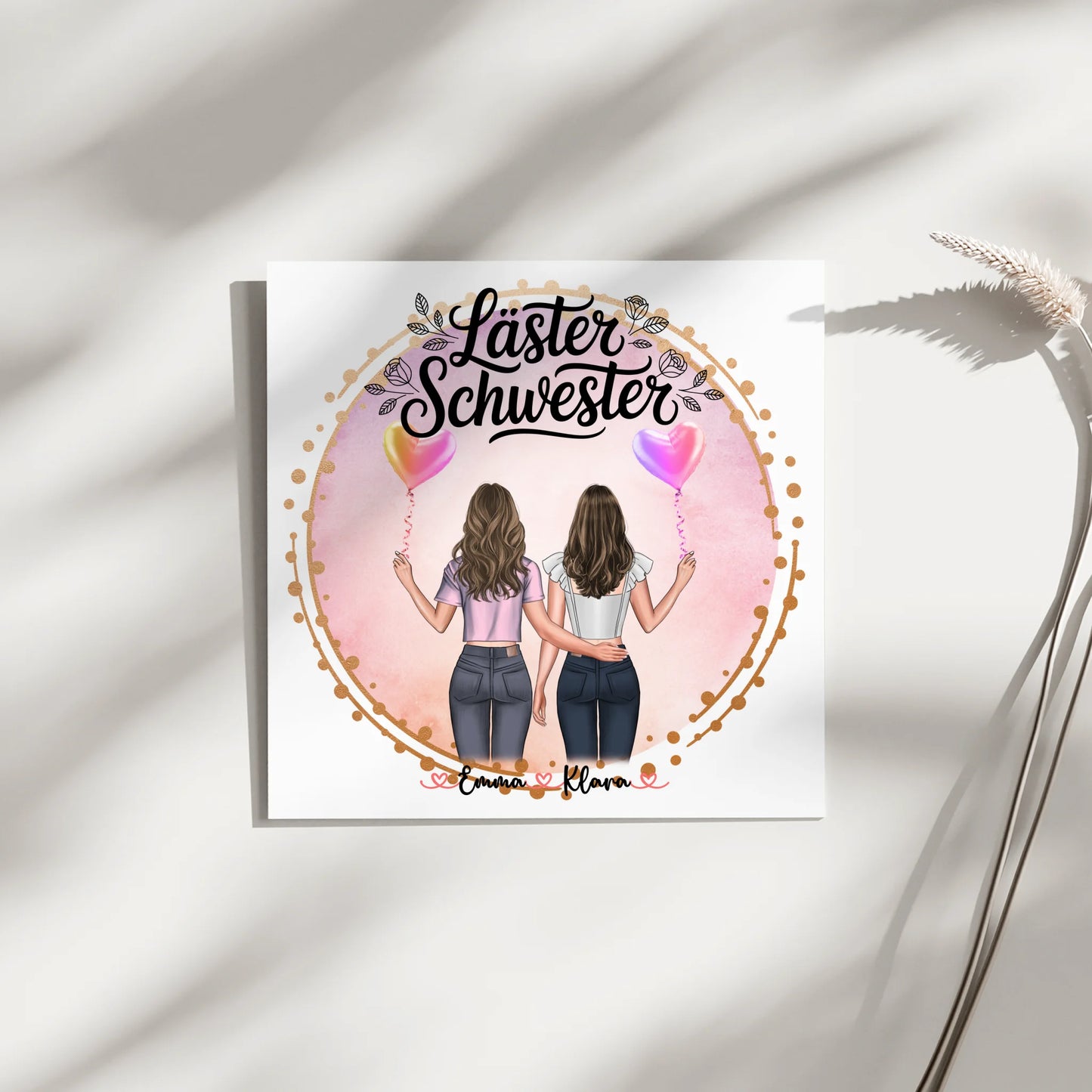 Fotoboard beste Freundinnen mit 2 Clipart Frauen & Namen