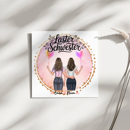 Fotoboard beste Freundinnen mit 2 Clipart Frauen & Namen