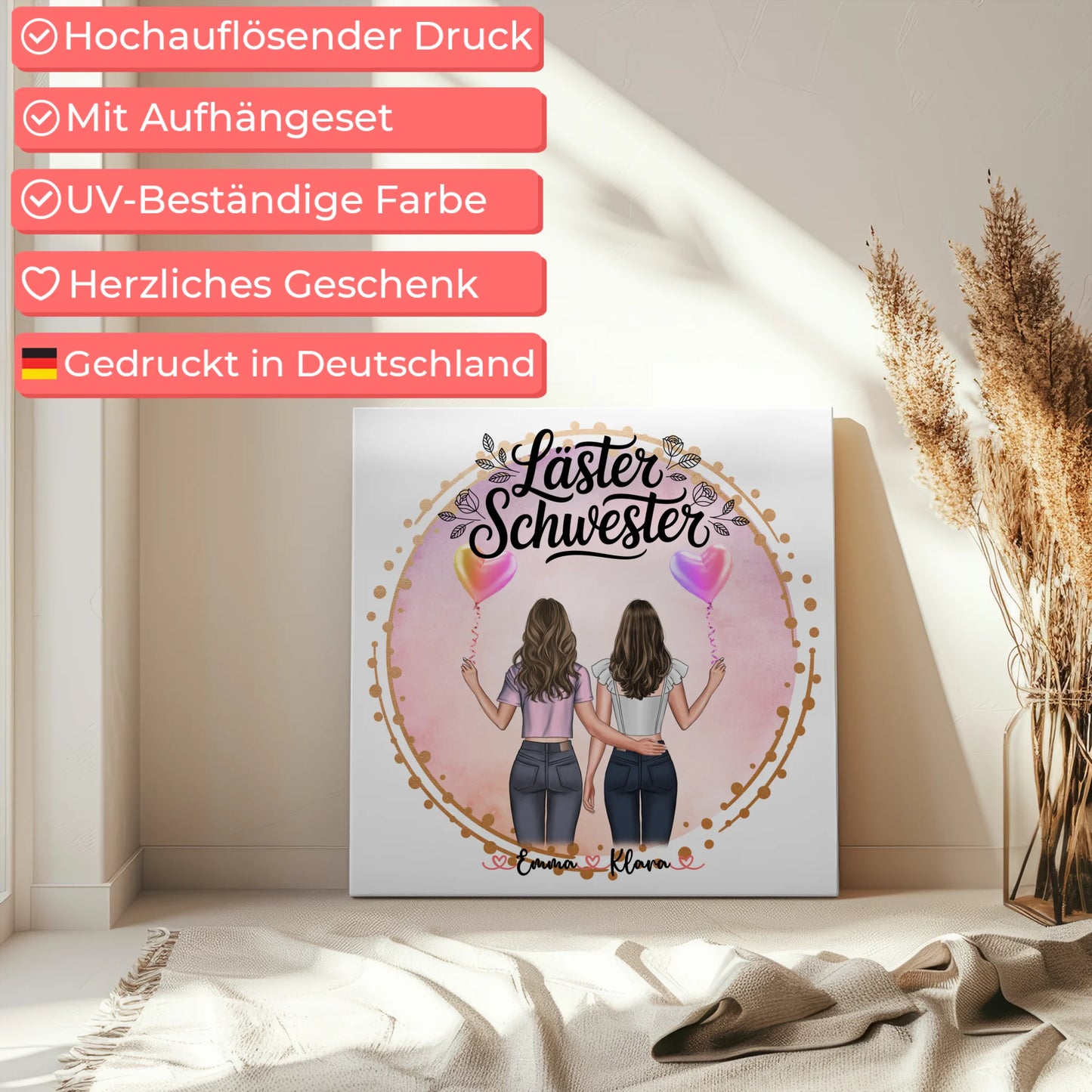 Personalisiertes Bild Beste Freundin Leinwand mit Namen 5