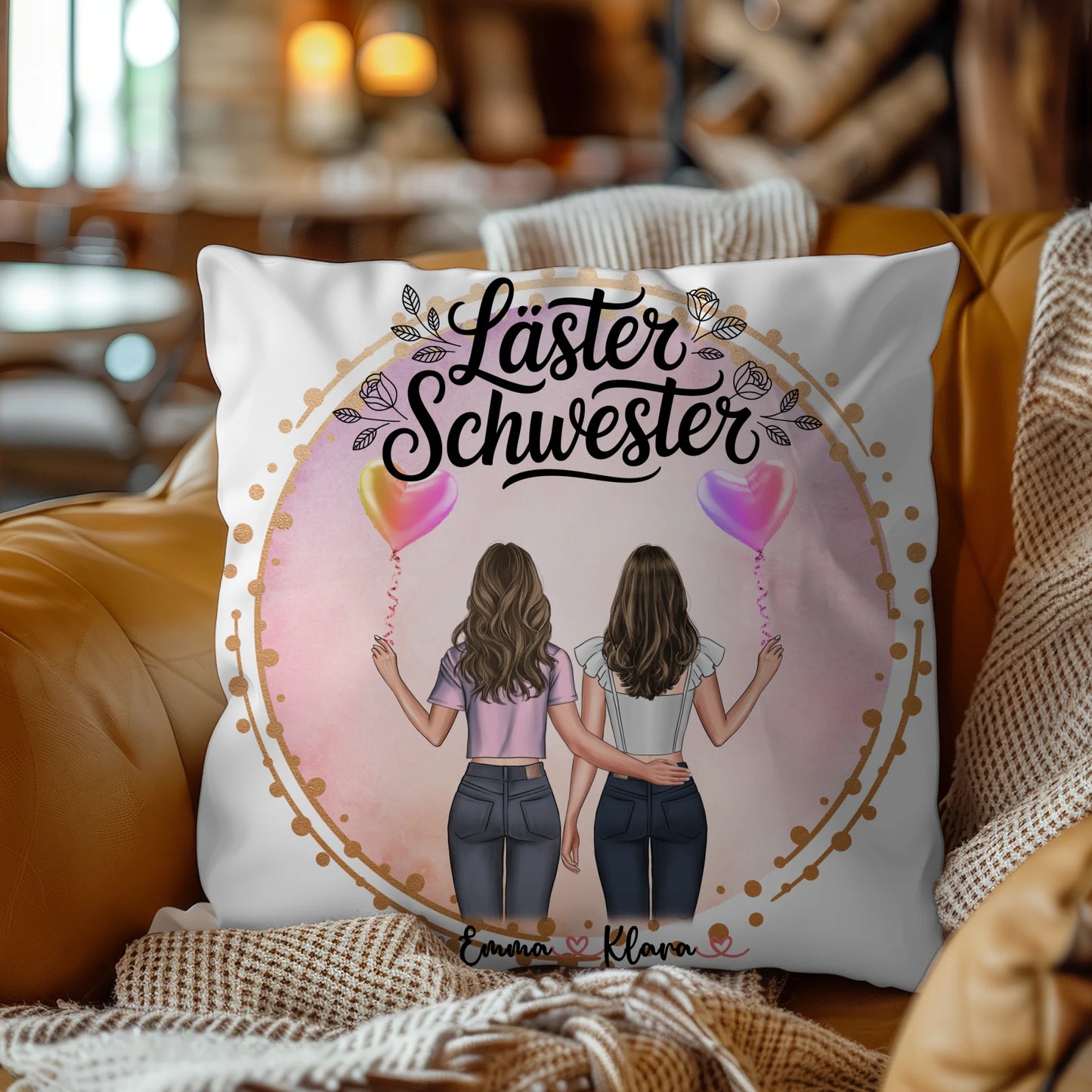 Kissen mit Foto beste Freundin mit Namen & Spruch