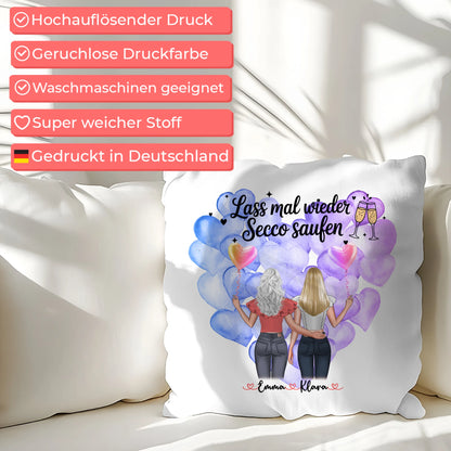 Namen Kissen Beste Freundin mit 2 Clipart Frauen und eigenem Spruch