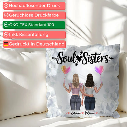 Foto Kissen Mit Namen Beste Freundin 2 Clipart Frauen, Hintergrund & Wunschtext