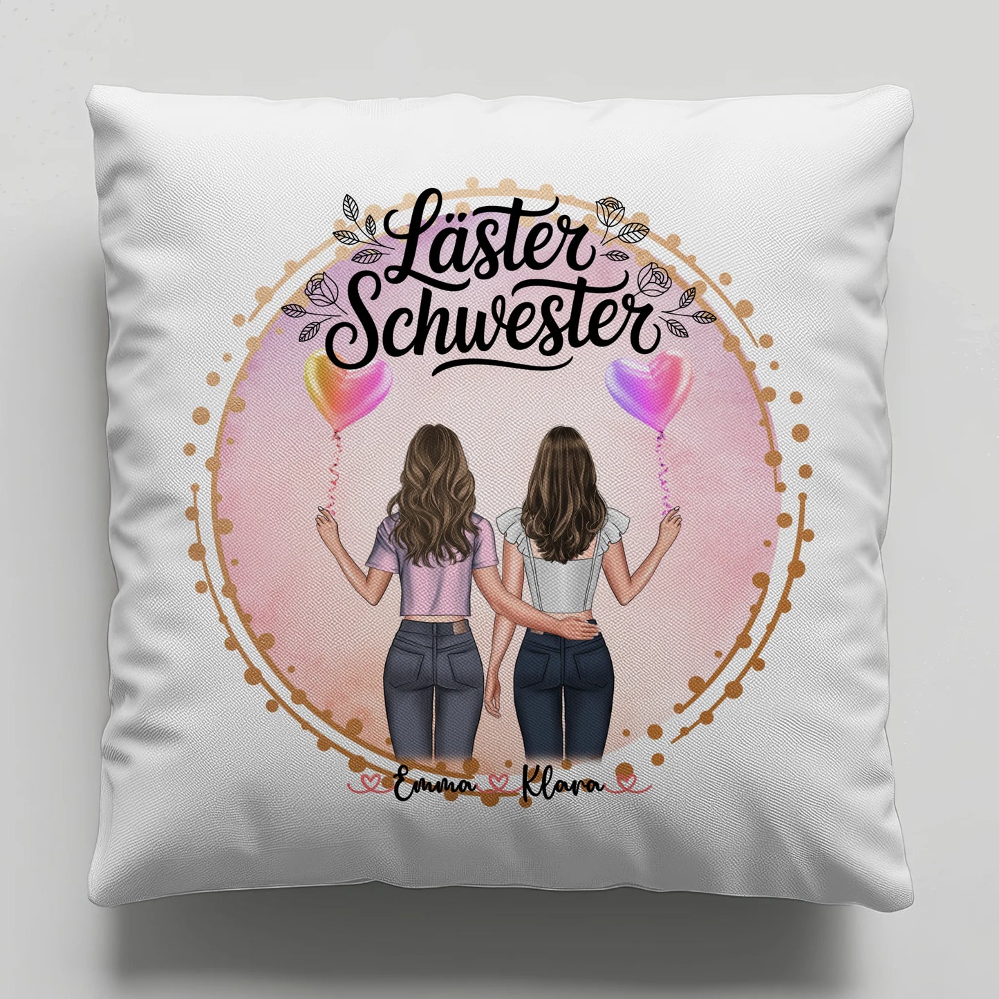 Kissen mit Foto beste Freundin mit Namen & Spruch