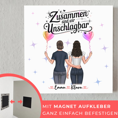 Fotoboard beste Freundin personalisierbar mit 2 Clipart Frauen & Namen
