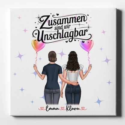 Leinwand beste Freundin personalisiert: 2 Clipart Frauen & Namen 1
