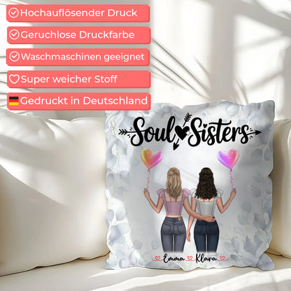 Foto Kissen Mit Namen Beste Freundin 2 Clipart Frauen, Hintergrund & Wunschtext
