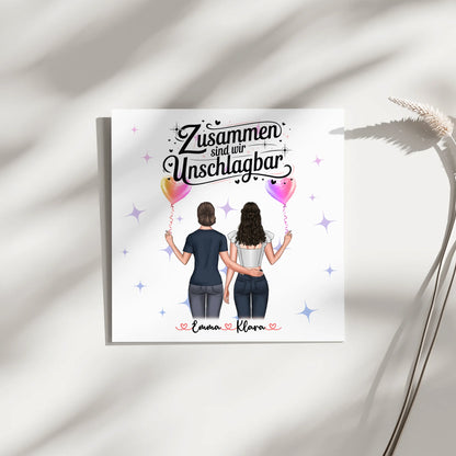 Leinwand beste Freundin personalisiert: 2 Clipart Frauen & Namen 4