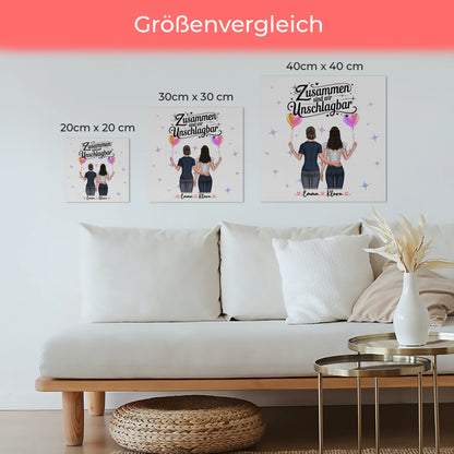 Fotoboard beste Freundin personalisierbar mit 2 Clipart Frauen & Namen