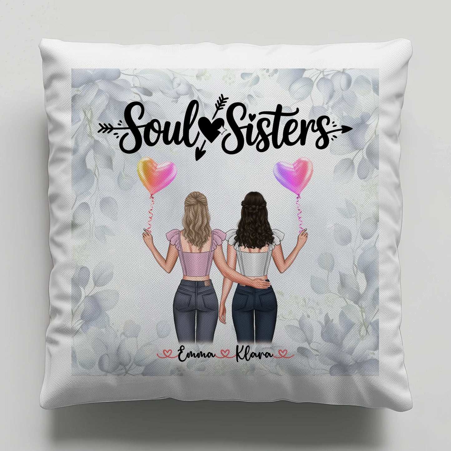 Foto Kissen Mit Namen Beste Freundin 2 Clipart Frauen, Hintergrund & Wunschtext