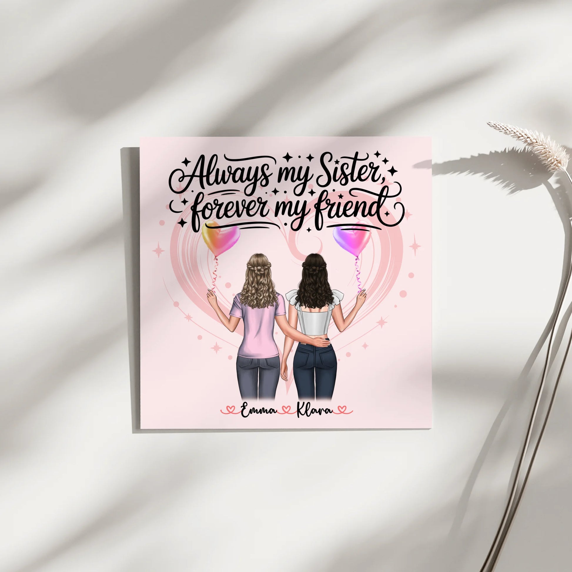 Leinwand Schwester personalisiert 2 Clipart Frauen, Namen & Spruch Always my sister 4