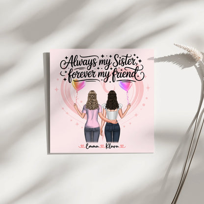 Leinwand Schwester personalisiert 2 Clipart Frauen, Namen & Spruch Always my sister 4
