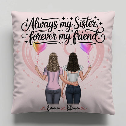 Foto Kissen Mit Namen Schwester - Always my sister forever my friend mit 2 Clipart Frauen