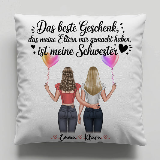 Kissen Mit Spruch Schwester mit Wunschtext, Namen & Clipart