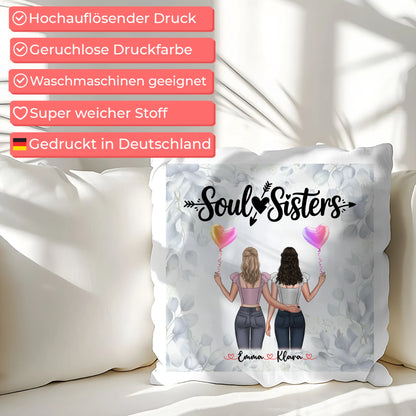 Foto Kissen Mit Namen Beste Freundin 2 Clipart Frauen, Hintergrund & Wunschtext