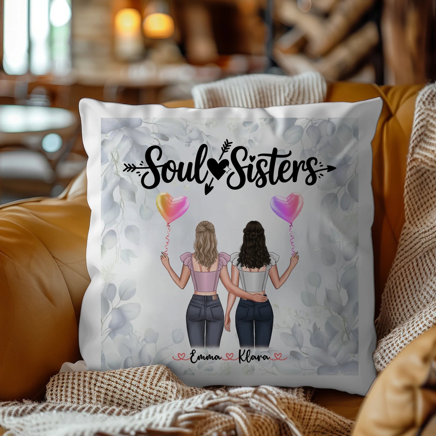 Foto Kissen Mit Namen Beste Freundin 2 Clipart Frauen, Hintergrund & Wunschtext