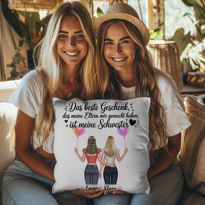 Kissen Mit Spruch Schwester mit Wunschtext, Namen & Clipart